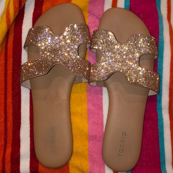 torrid Shoes - Crystal slides